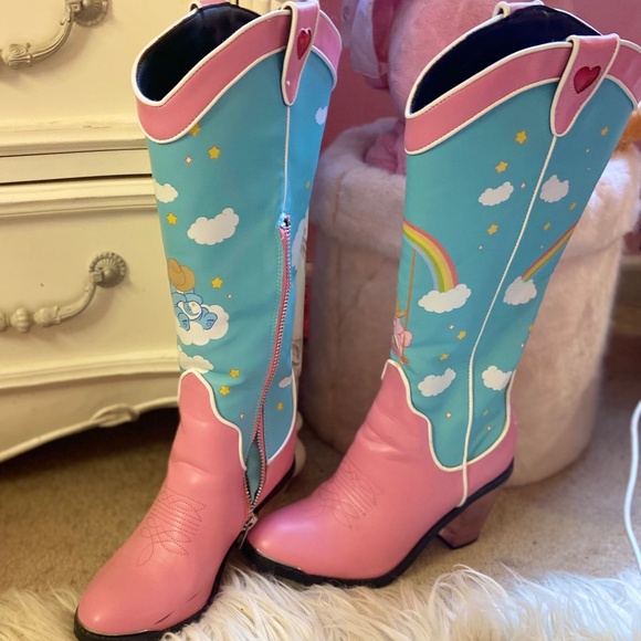 Dolls Kill Shoes - Dolls Kills Care Bear Cowboy Boots Heels
